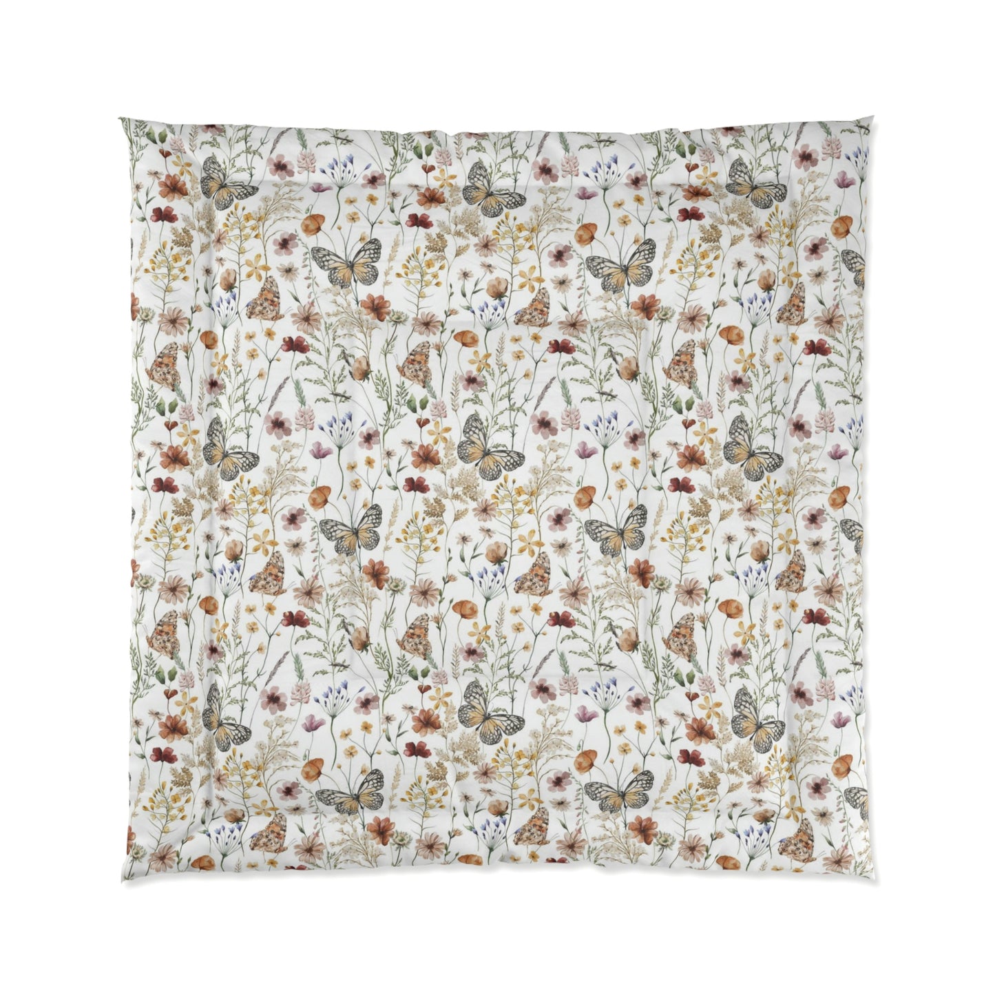 Wildflower Comforter, Floral nursery Bedding - Butterfly Garden