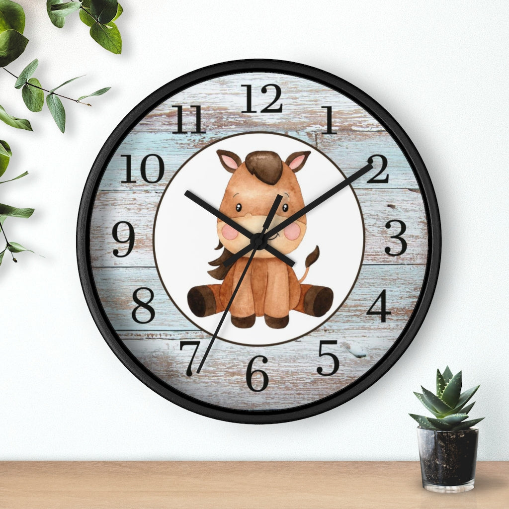 Horse Kids wall clock | Farm Nursery Decor