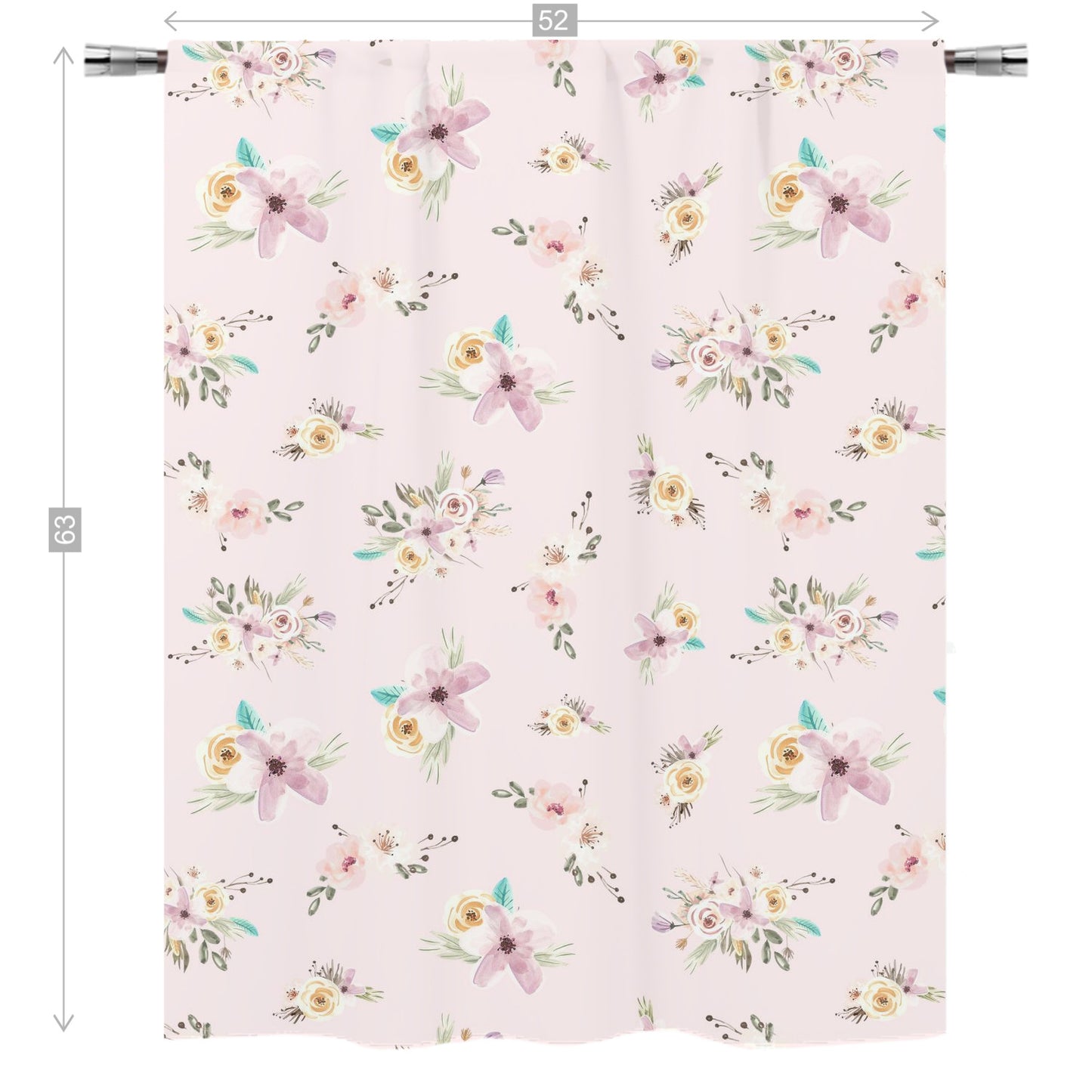 Pink Floral Curtains, Floral Nursery Decor - Forest Friends