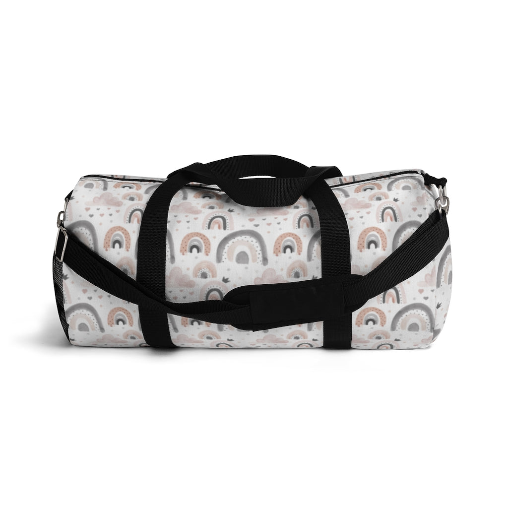 Clouds and Rainbow Duffel Bag, Rainbow Hospital Bag - Blush Rainbow