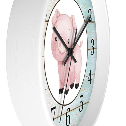 Pig Kids Wall Clock | Farm Nursery Decor