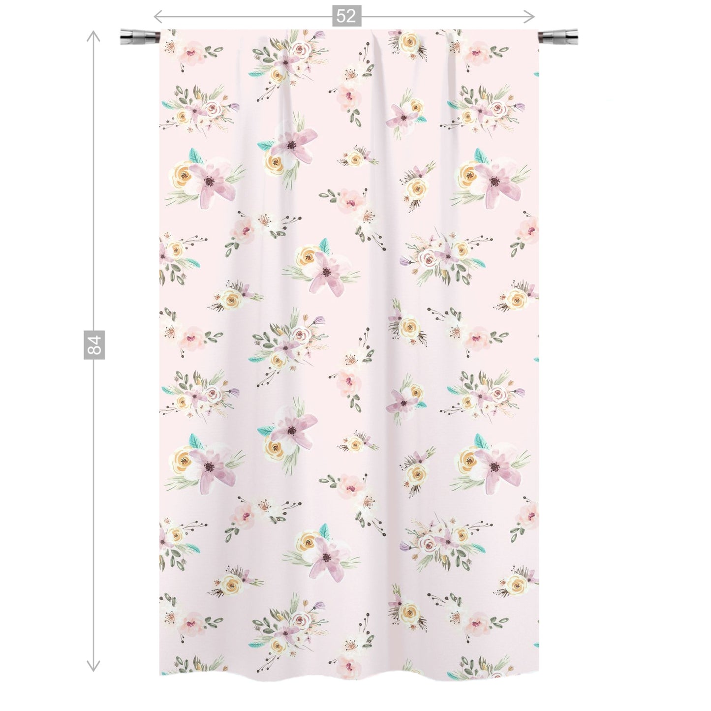 Pink Floral Curtains, Floral Nursery Decor - Forest Friends