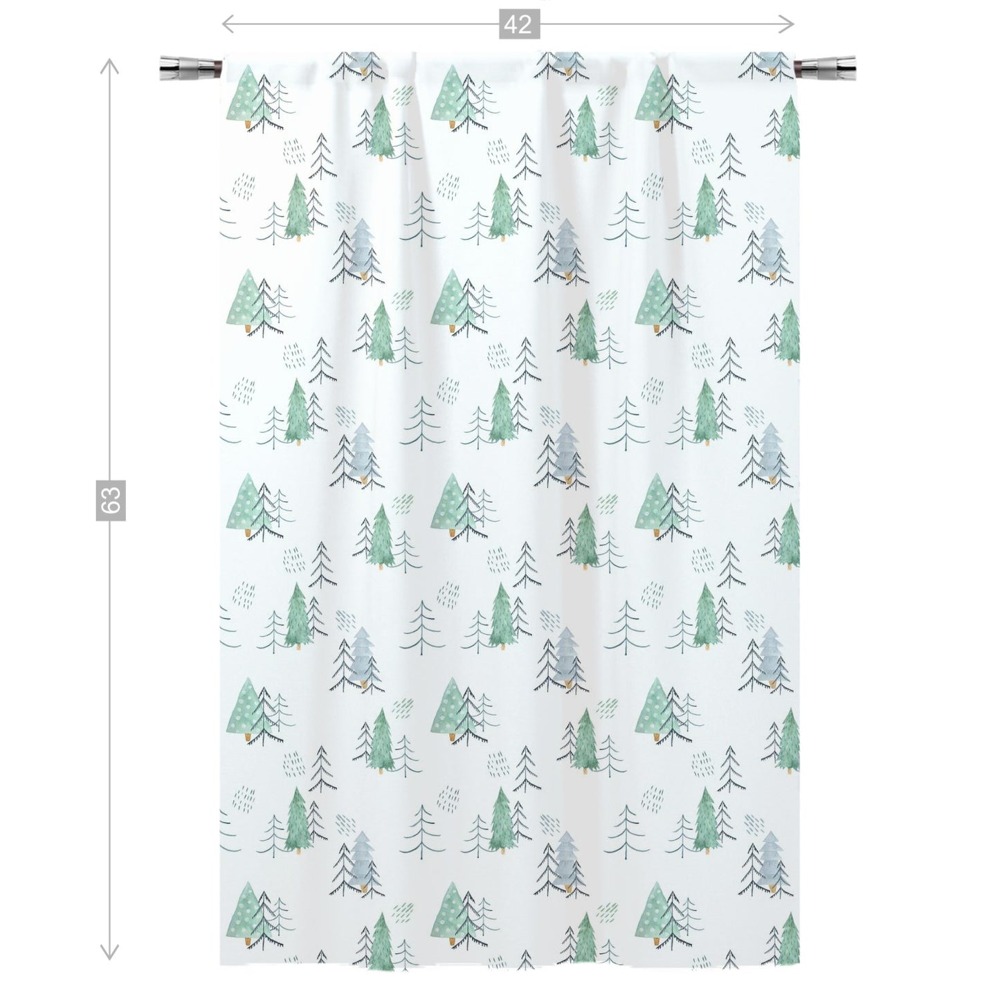 Scandinavian Pine Trees Curtains, Forest Nursery Decor - Scandi Woodland