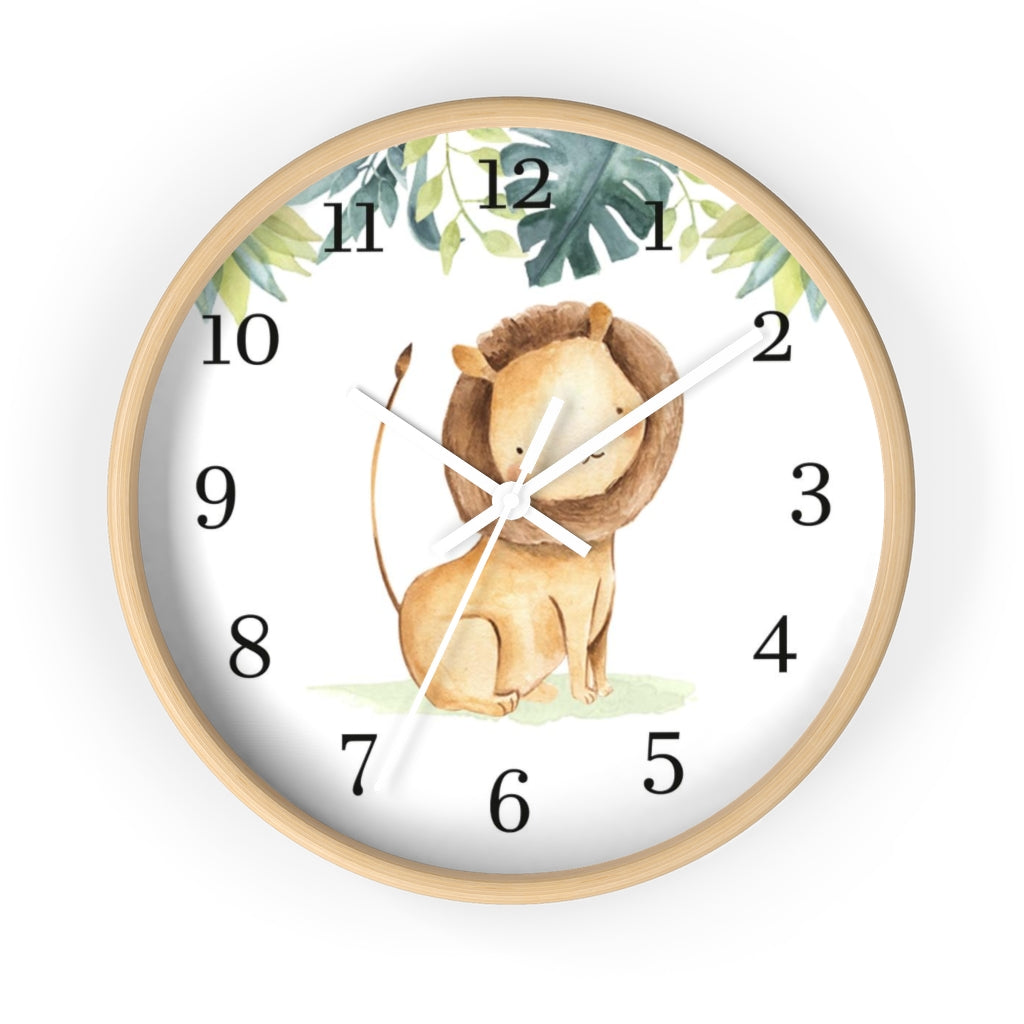 Lion Kids wall clock | Jungle nursery décor - Baby Africa