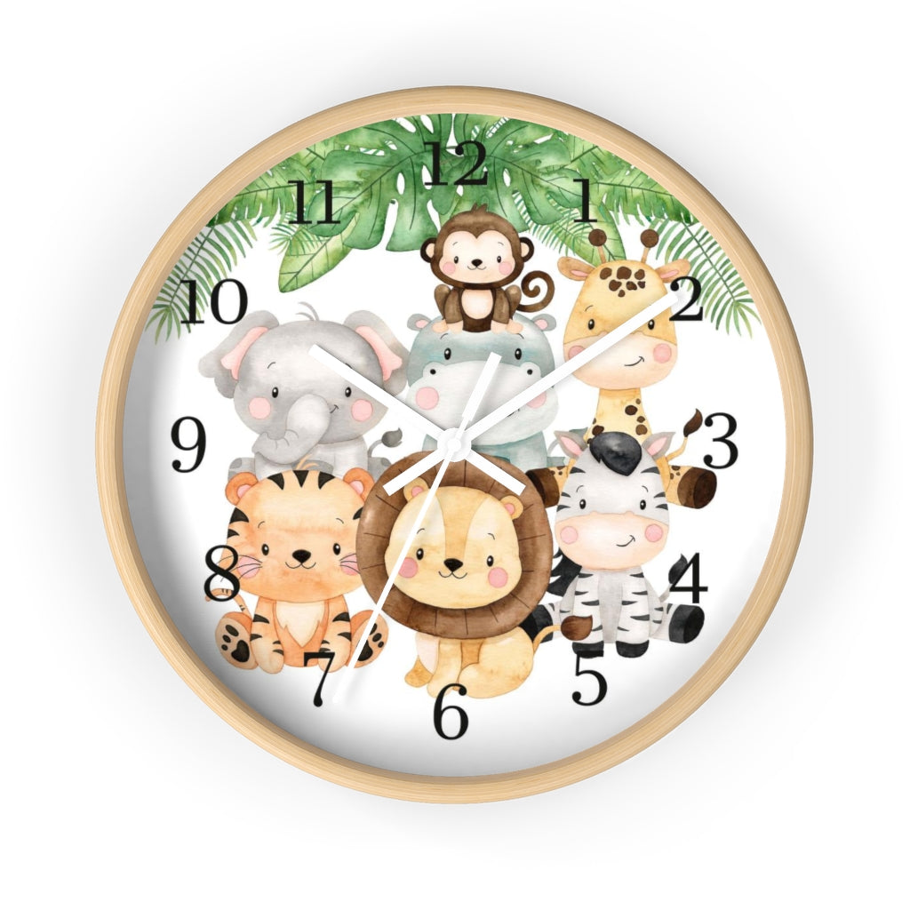 Safari animals clock, Jungle Nursery Decor - Safari Explorer