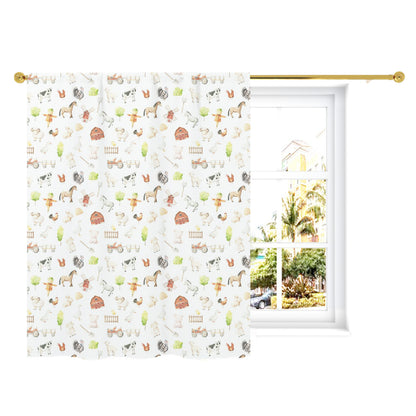 Farm Curtain, Single Panel, Farm nursery decor - Oliver's Ranch