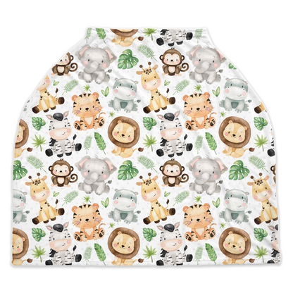 Safari Animals Car seat Cover, Jungle Nursing Cover - Safari Explorer