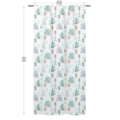 Woodland Curtain Single Panel, Forest Nursery Decor - Scandi Woodland