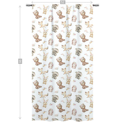 Girl Woodland Animals Curtains. Forest Nursery Decor - Forest Friends