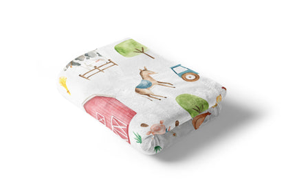 Farm Minky Blanket, Barnyard Nursery Bedding - Farm Sweet Farm