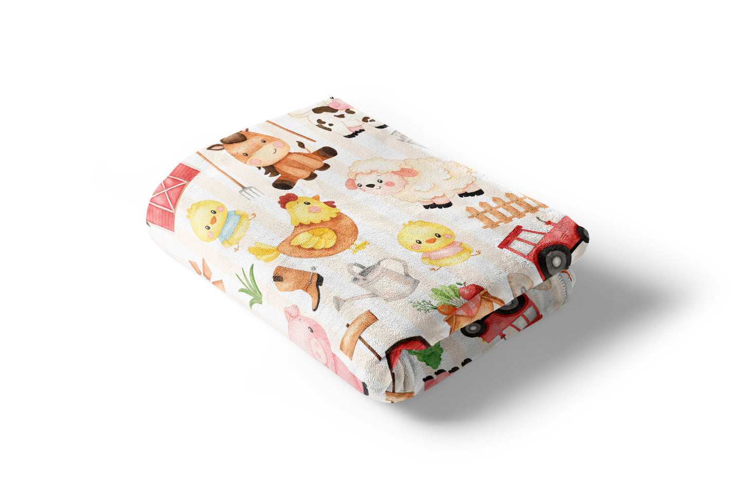 Farm Animals Minky Blanket, Barnyard Nursery Bedding - Morgans Farm