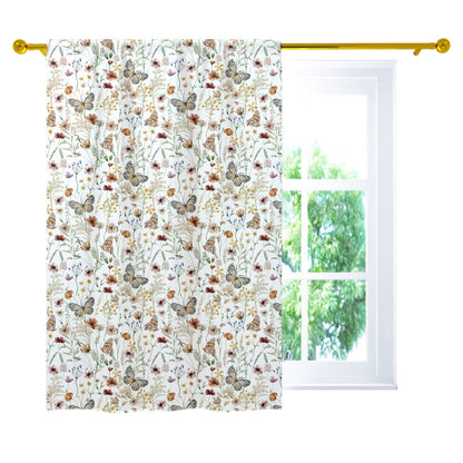 Wildflowers Curtain, Single Panel, Butterfly nursery decor - Butterfly garden