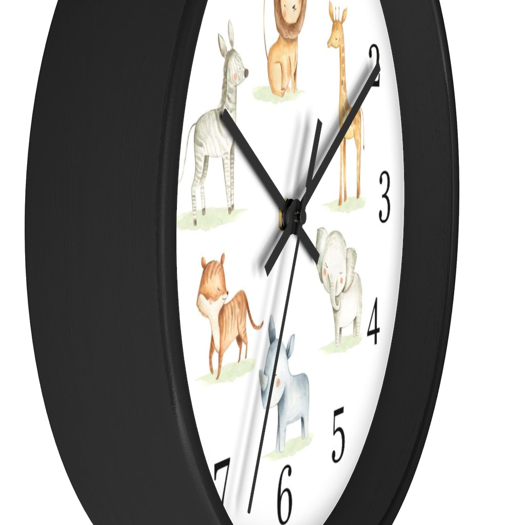 Safari animals clock, Jungle Nursery Decor - Baby Africa