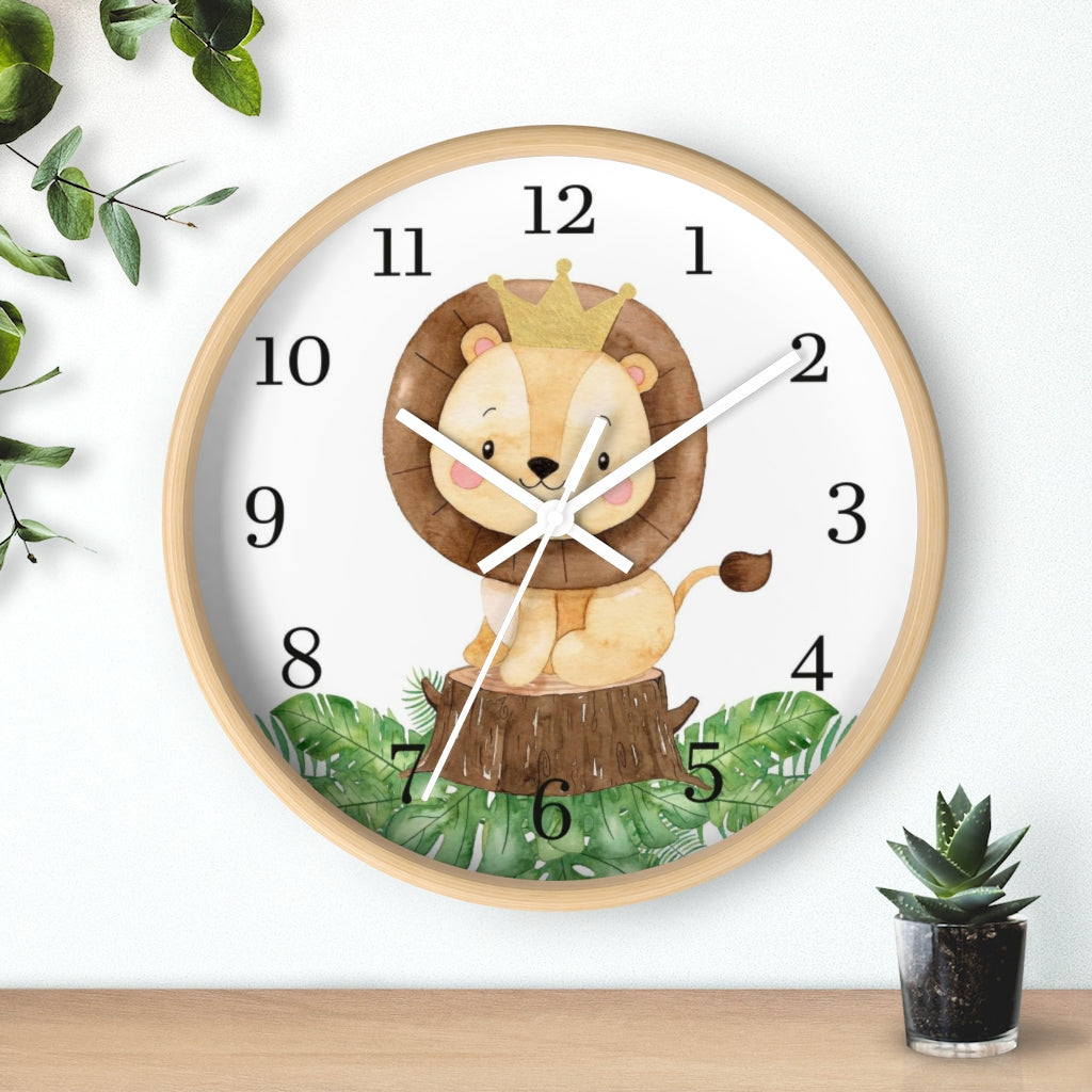 Lion clock, Safari Nursery decor - Safari Explorer