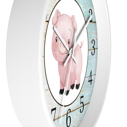 Pig Kids Wall Clock | Farm Nursery Decor