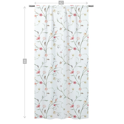 Boho Floral Curtain, Pink Floral Nursery Curtains - Blush Wildflowers