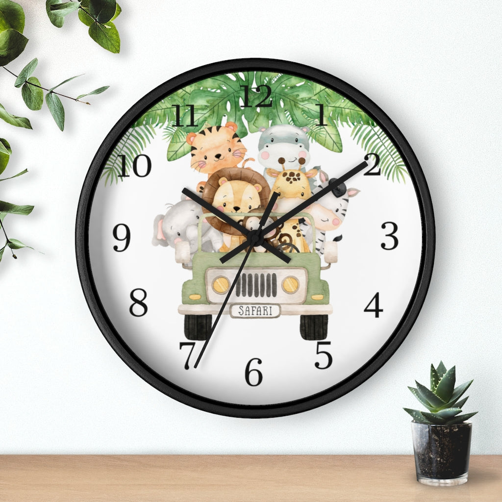 Safari animals clock, Jungle Nursery Decor - Safari Explorer