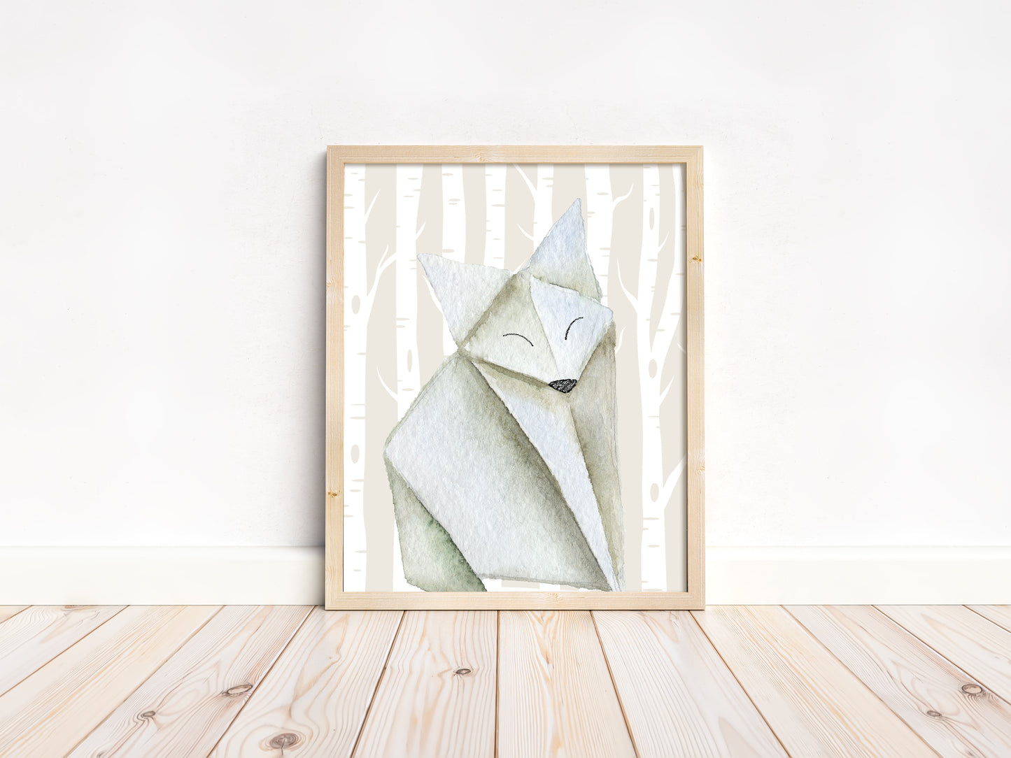 PRINTABLE Origami Fox Wall Art, Woodland Nursery Print