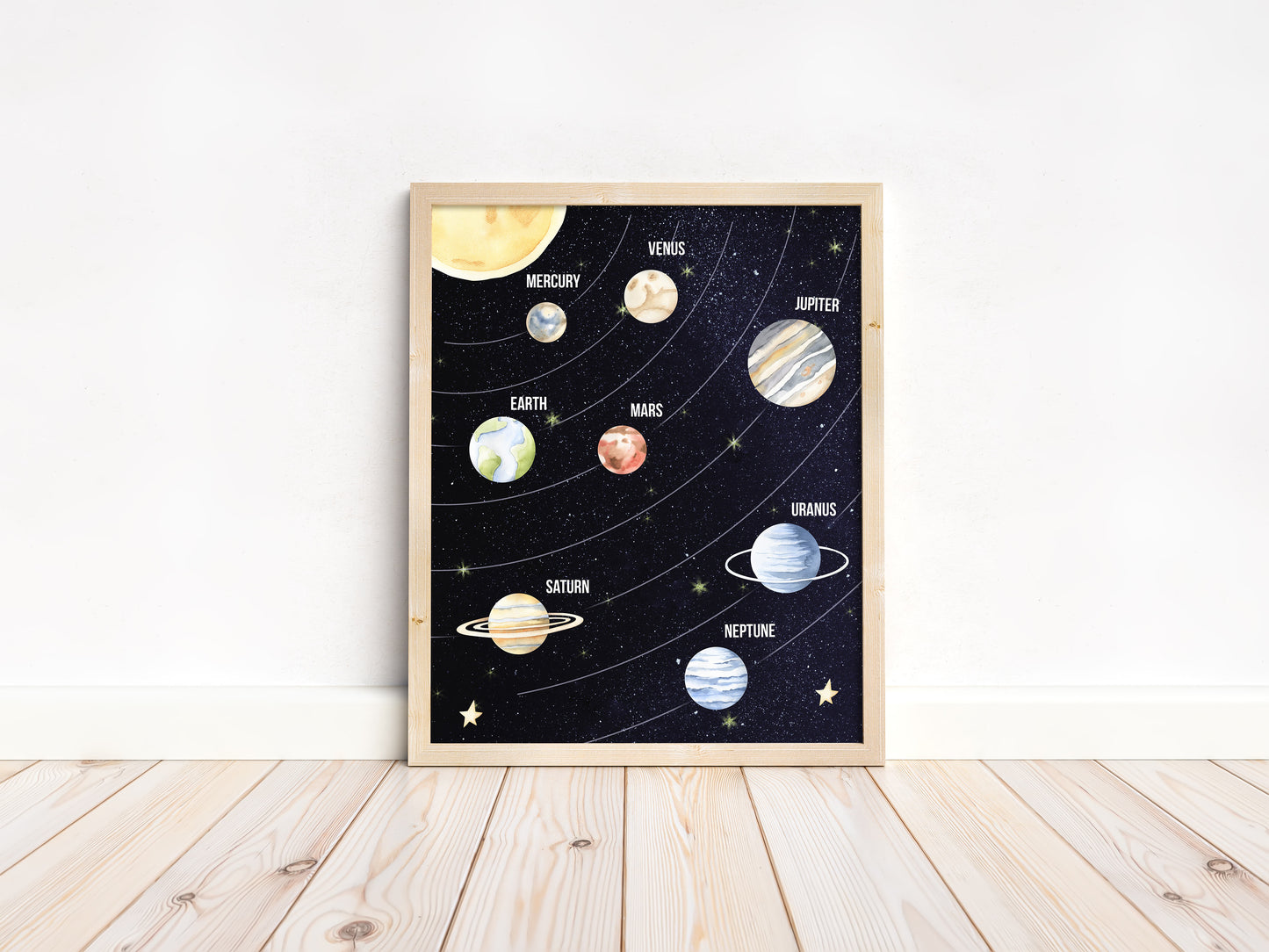 Solar System Wall Art, Space Nursery Print