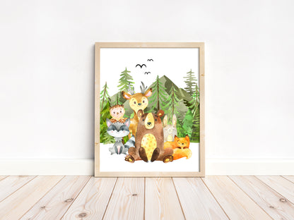 PRINTABLE Woodland Wall Art,  WoodlandNursery Print