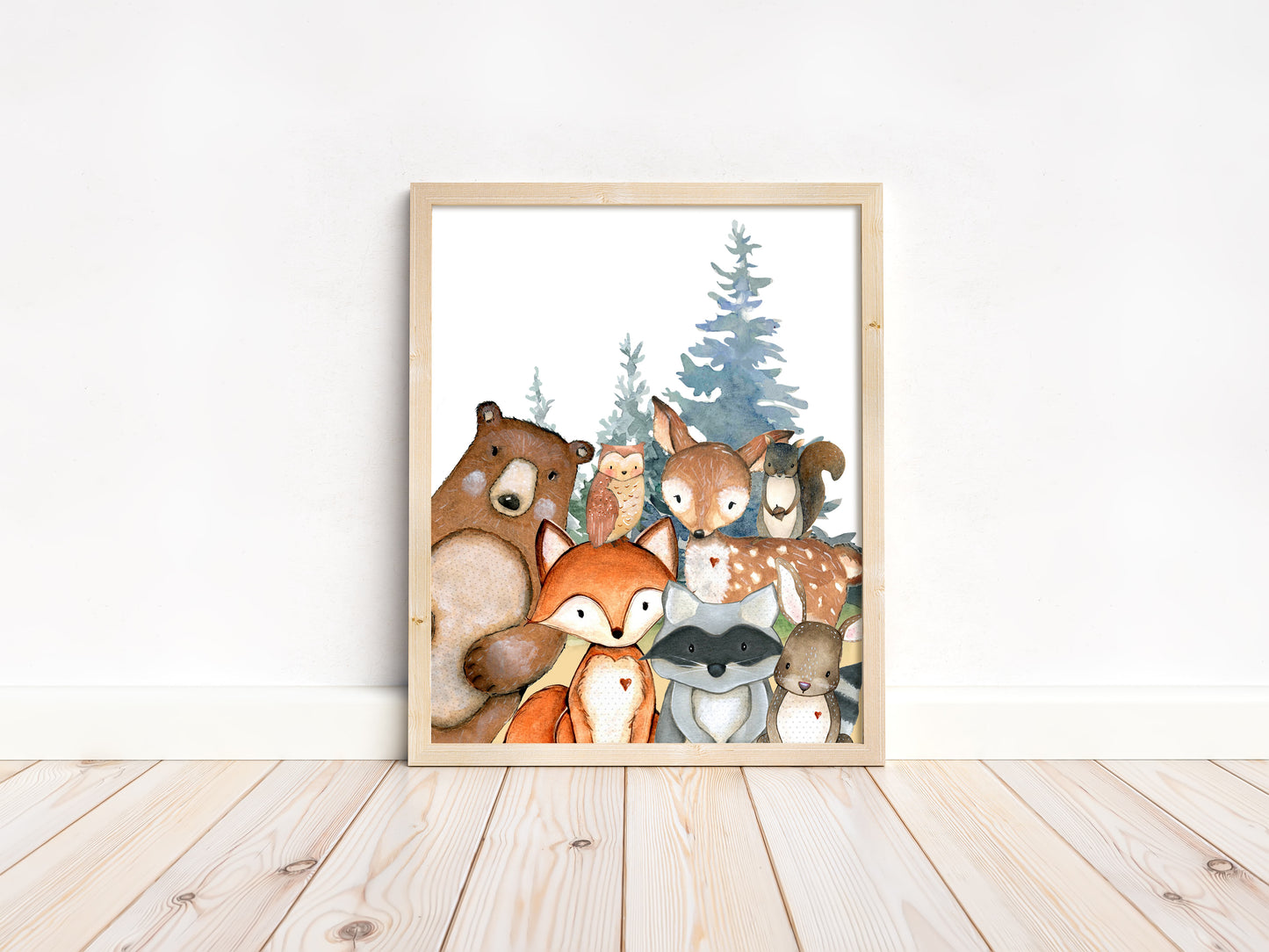 PRINTABLE Woodland Wall Art, Woodland Animals Nursery Print