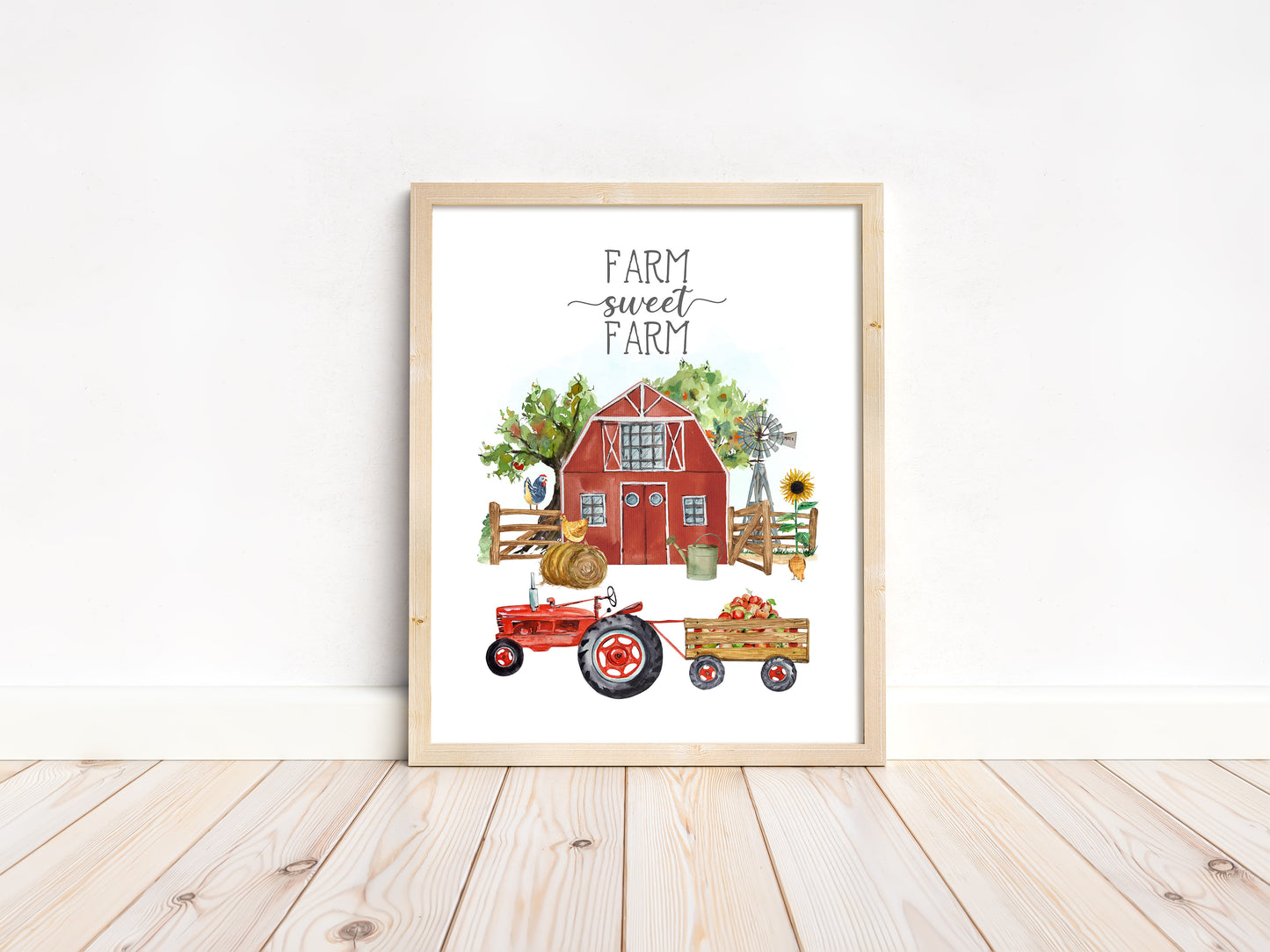 Farm sweet farm, PRINTABLE Farm Wall Art, Farmhouse Nursery Print