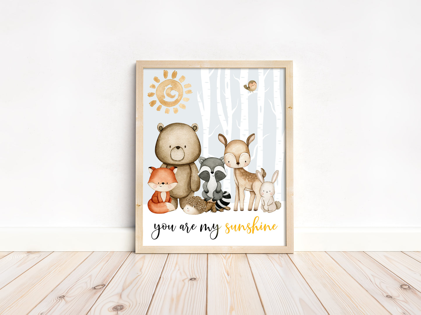 You are my sunshine, PRINTABLE Forest Wall Art, Woodland Nursery Print