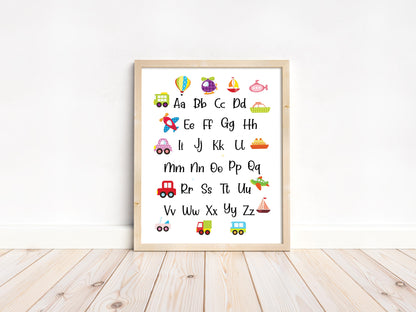 PRINTABLE Alphabet Wall Art, Transportation Nursery Print