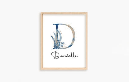 Personalized Whale Wall Art, Under the sea Nursery Decor Set of 3 Unframed Prints