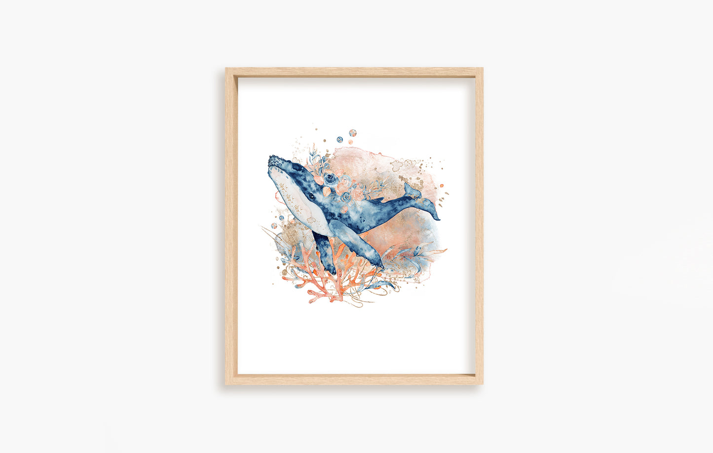 Personalized Whale Wall Art, Under the sea Nursery Decor Set of 3 Unframed Prints