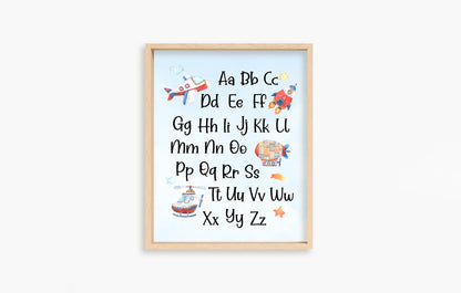 PRINTABLE Transportation Alphabet Wall Art, Abc Nursery Print