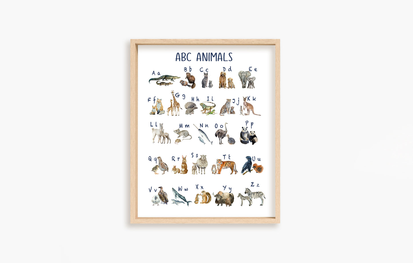 PRINTABLE Alphabet Wall Art, Animals Nursery Print