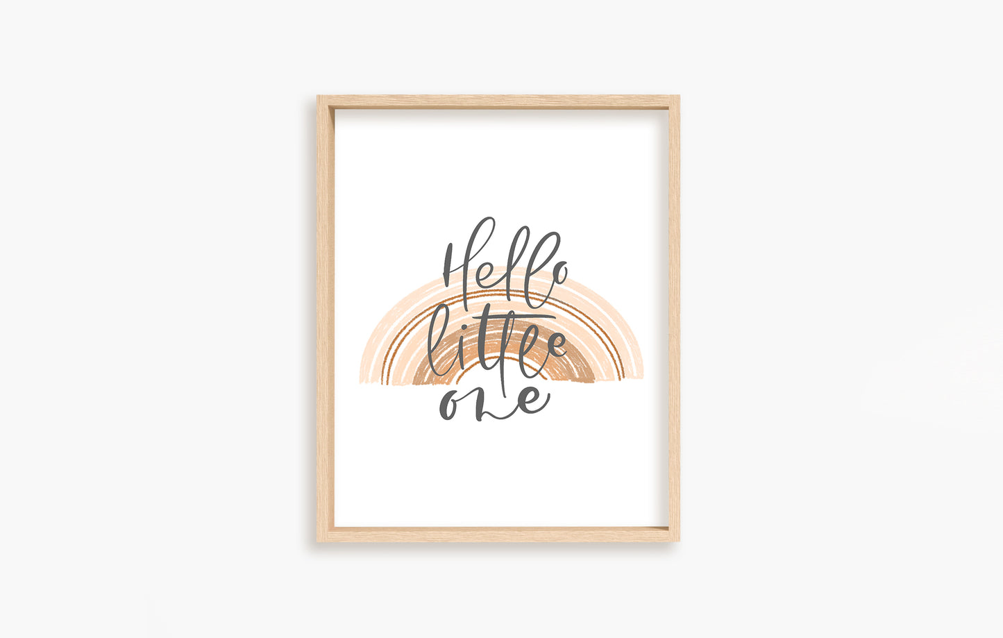 Hello Little One, PRINTABLE Rainbow Wall Art, Rainbow Nursery Print - Earthy Rainbow