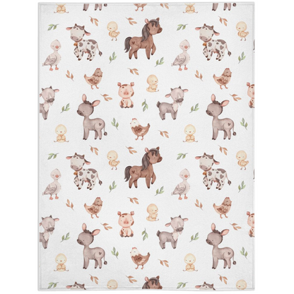 Farm Minky Blanket, Farm Nursery Bedding - Lovely Farm