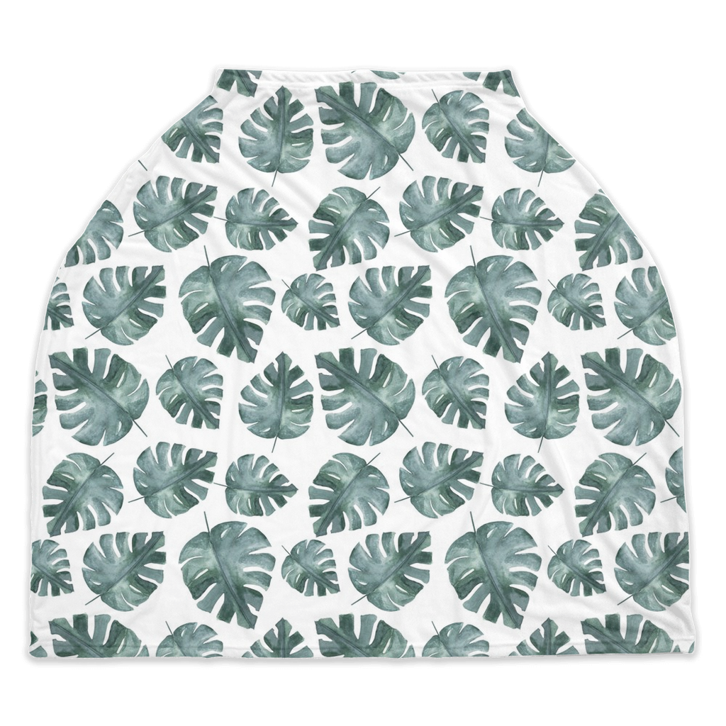 Monstera Car Seat Cover, Tropical nursing cover - Baby Africa