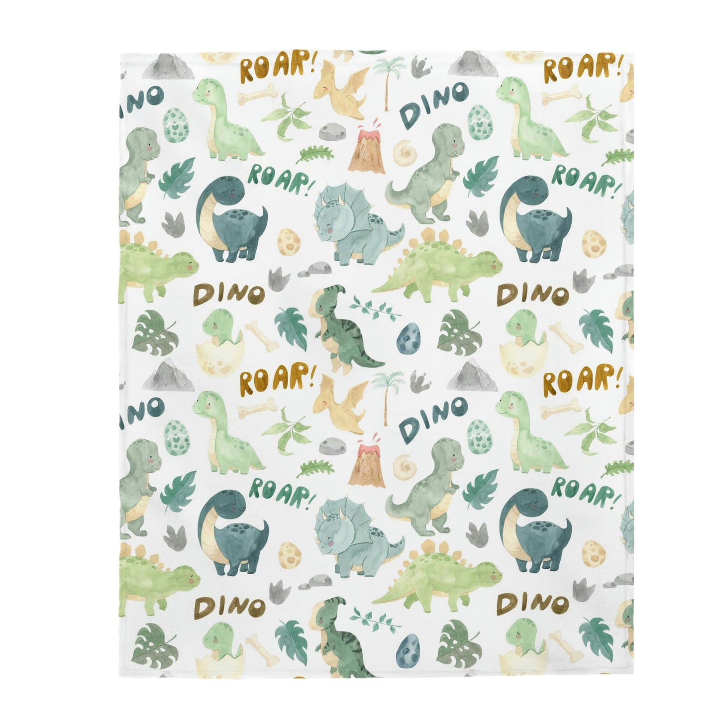 Dinosaurs blanket, Dinosaurs nursery bedding - Prehistoric Friends