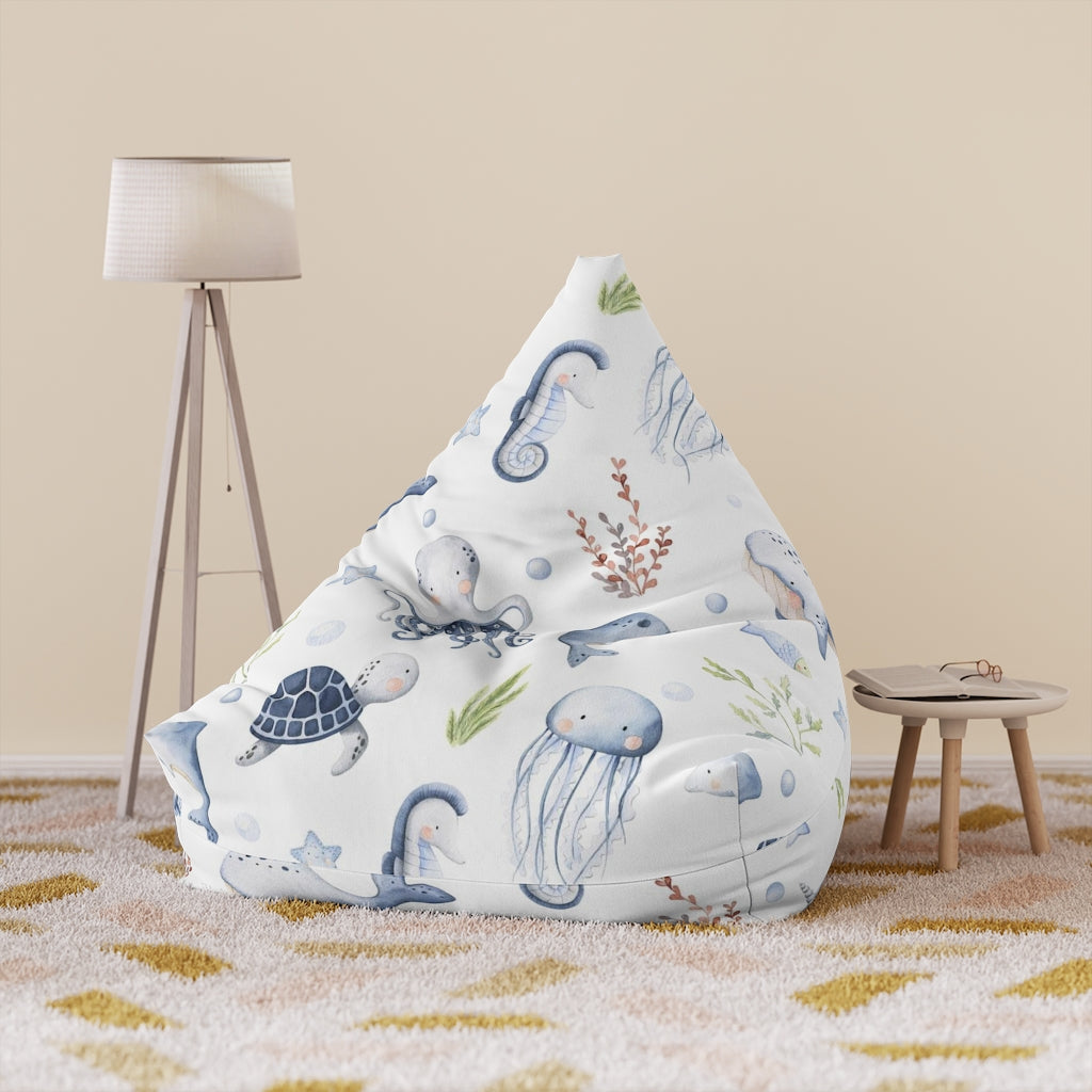 Under the sea Bean Bag Chair Cover, Ocean Animals Kids room decor - Little Ocean