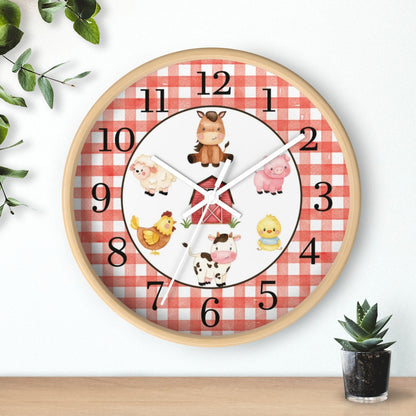 Farm Animals Kids Wall Clock | Farm Nursery Decor