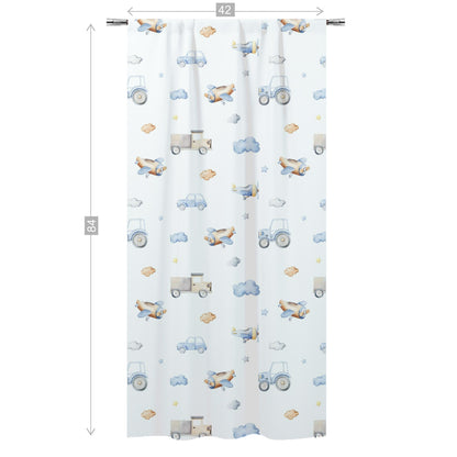 Transport Vehicles Curtain, Transportation Nursery Decor - Blue Transportation