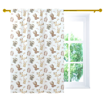 Girl Woodland Animals Curtains. Forest Nursery Decor - Forest Friends