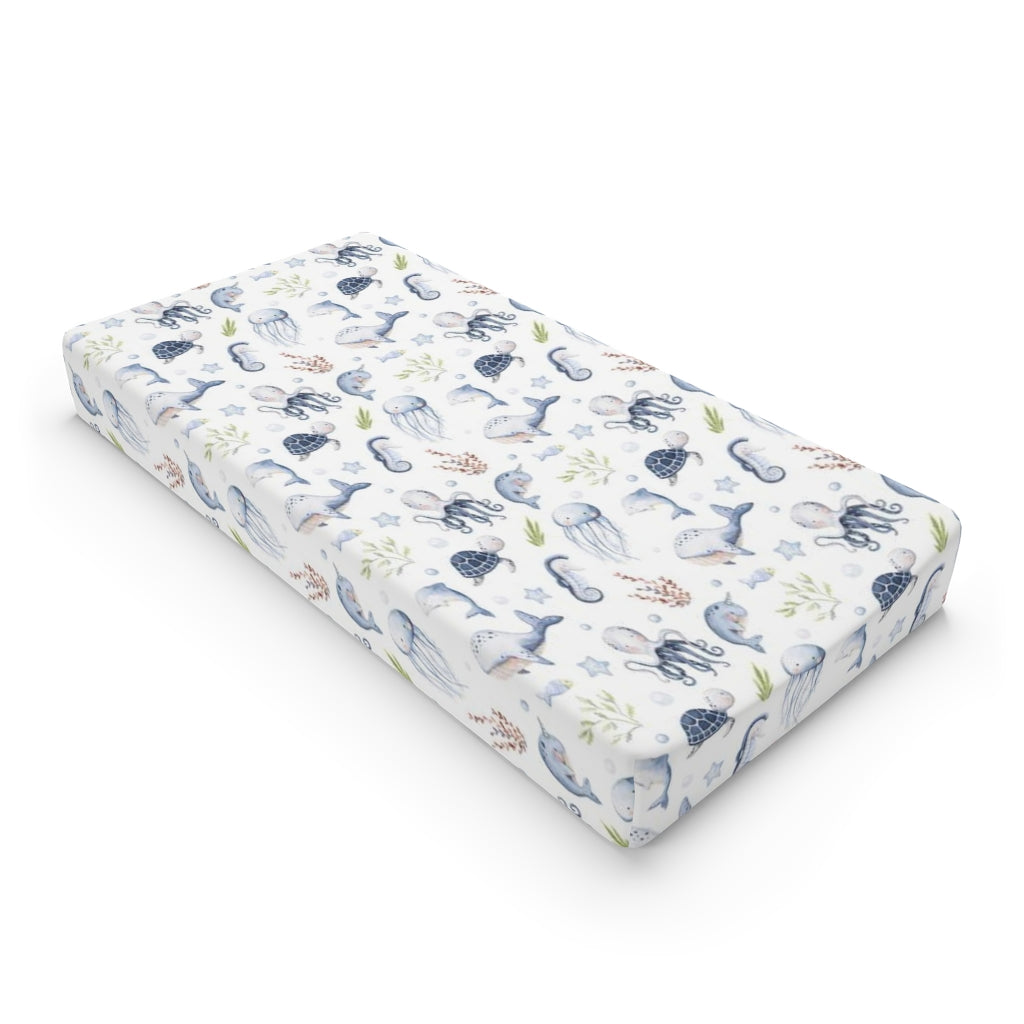 Ocean Changing Pad Cover, Under The Sea Nursery Decor - Little Ocean