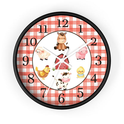 Farm Animals Kids Wall Clock | Farm Nursery Decor