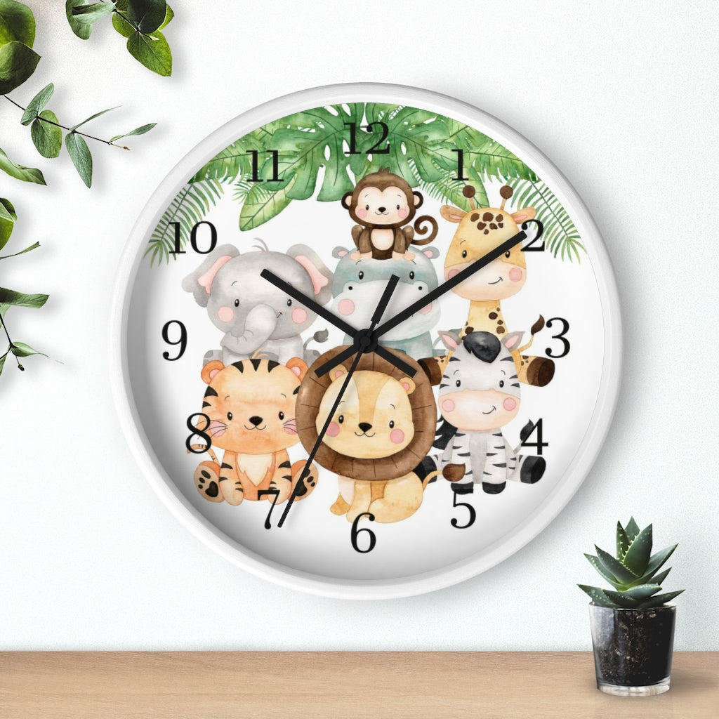 Safari animals clock, Jungle Nursery Decor - Safari Explorer