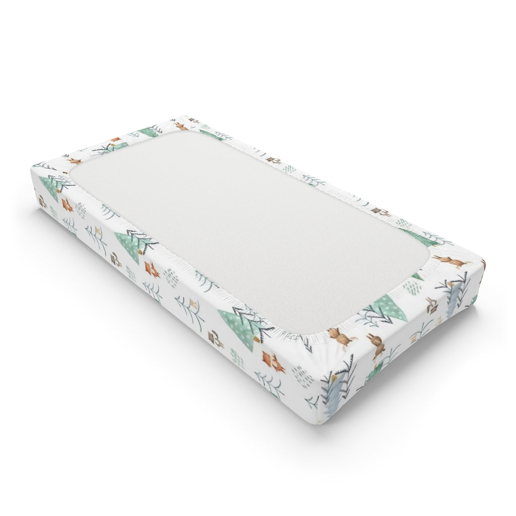 Scandinavian Woodland Changing Pad Cover | Forest Animals Nursery Decor - Scandi Woodland