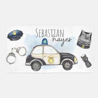 Police Personalized Crib Sheet, Policeman Nursery Bedding - Little Police