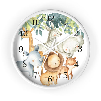 Safari animals kids wall clock, Jungle Nursery Decor - Baby Africa