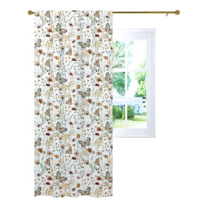 Wildflowers Curtain, Single Panel, Butterfly nursery decor - Butterfly garden