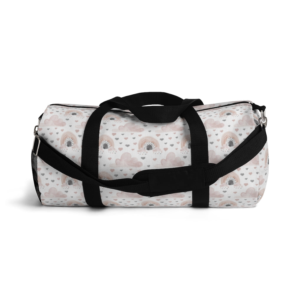 Clouds and Hearts Rainbow Duffel Bag, Rainbow Hospital Bag