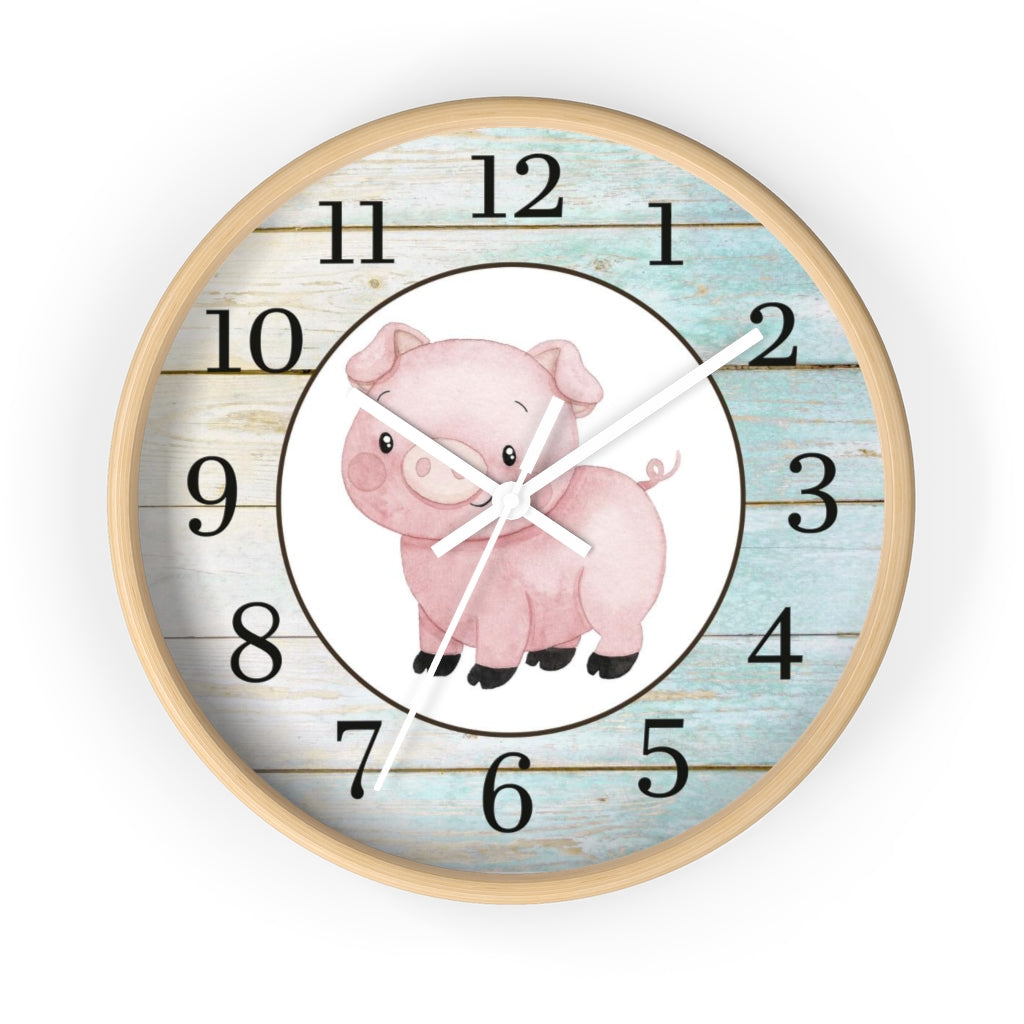 Pig Kids Wall Clock | Farm Nursery Decor