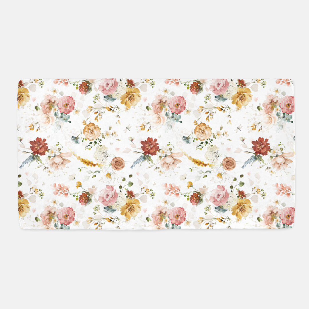 Floral Garden Crib Sheet, Wildflowers Nursery Bedding- Vintage Garden